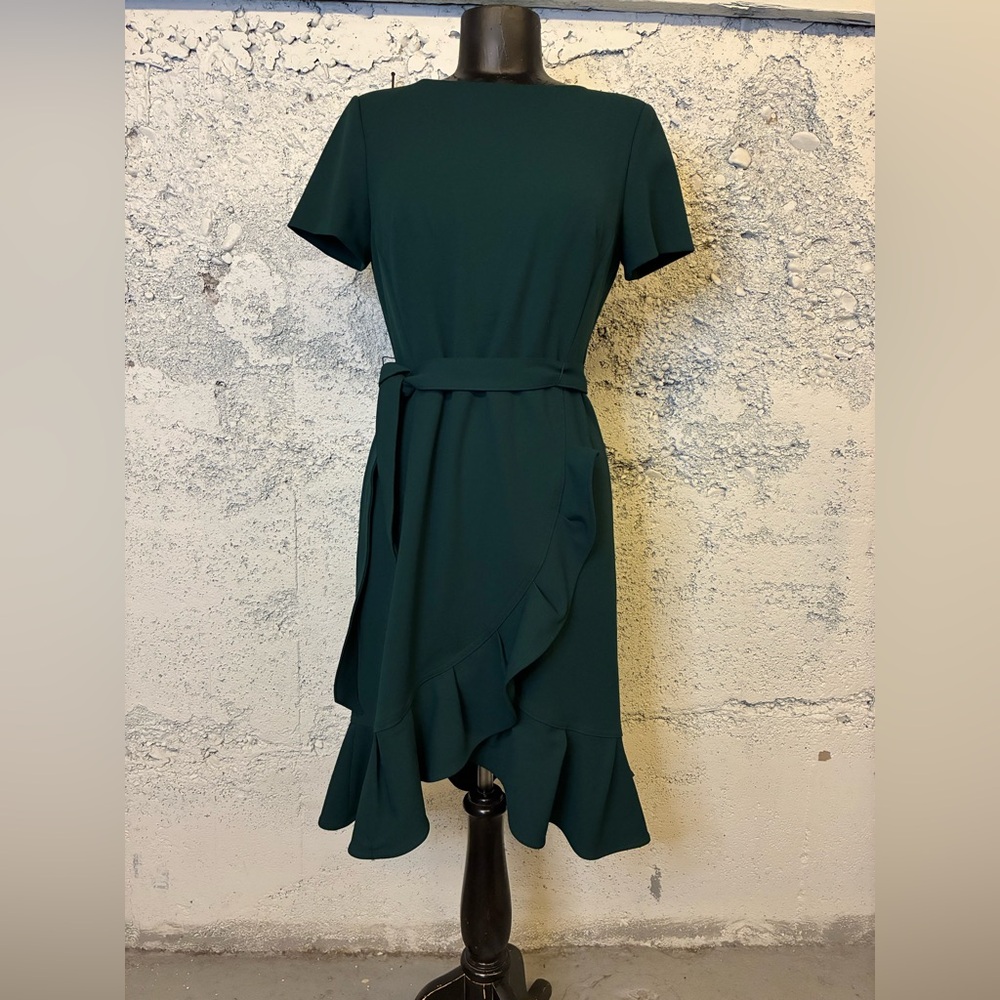 Calvin Klein Forest Green Dress Gold Zipper